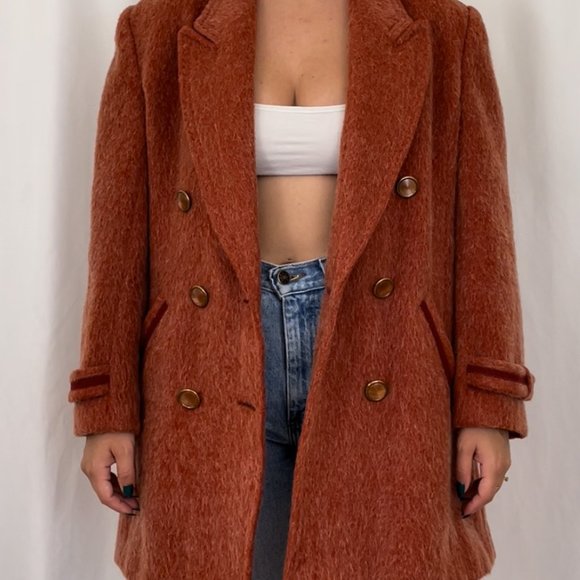 Rust Brushed Coat - Picture 5 of 6